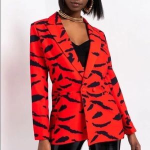 Red and black blazer